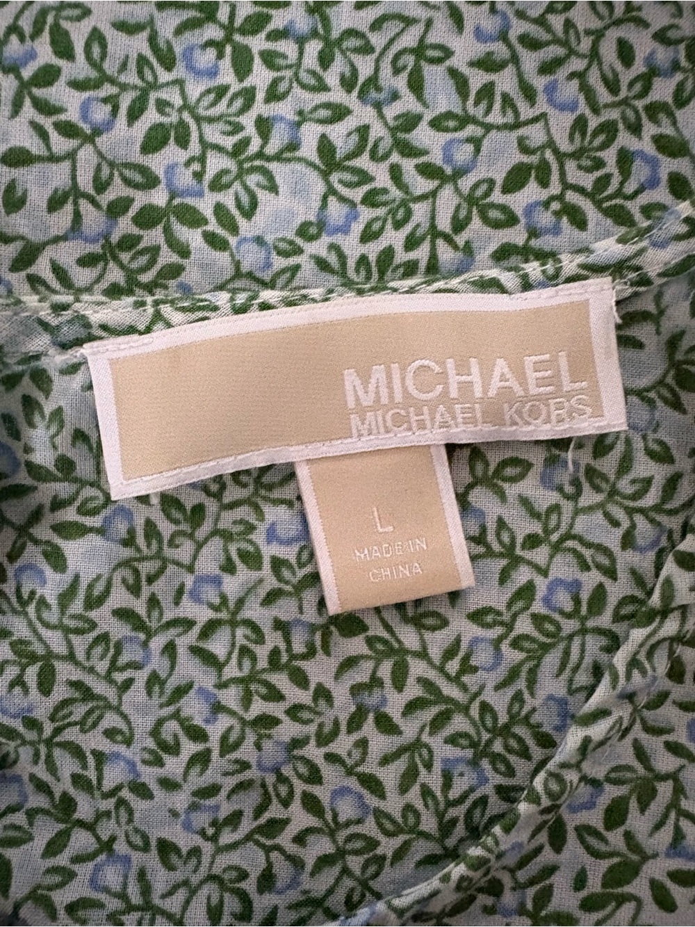 Michael Kors Green Floral Cold-Shoulder Blouse - Picture 10 of 11